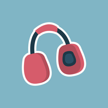 Stylized headset design element with rounded shapes and a modern, cartoon feel, perfect for branding or tech-themed layouts.