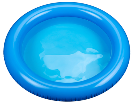  Inflatable Blue Rubber Pool Filled with Water Isolated on Transparent Background PNG - Powered by Adobe