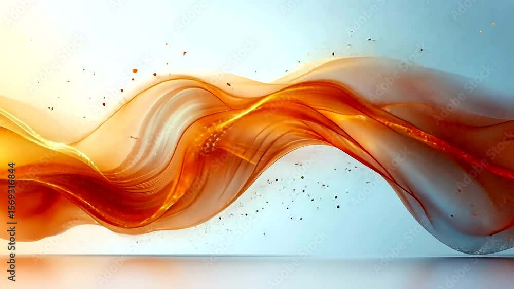 Poster abstract flowing golden wave animation background loop, elegant and modern visual