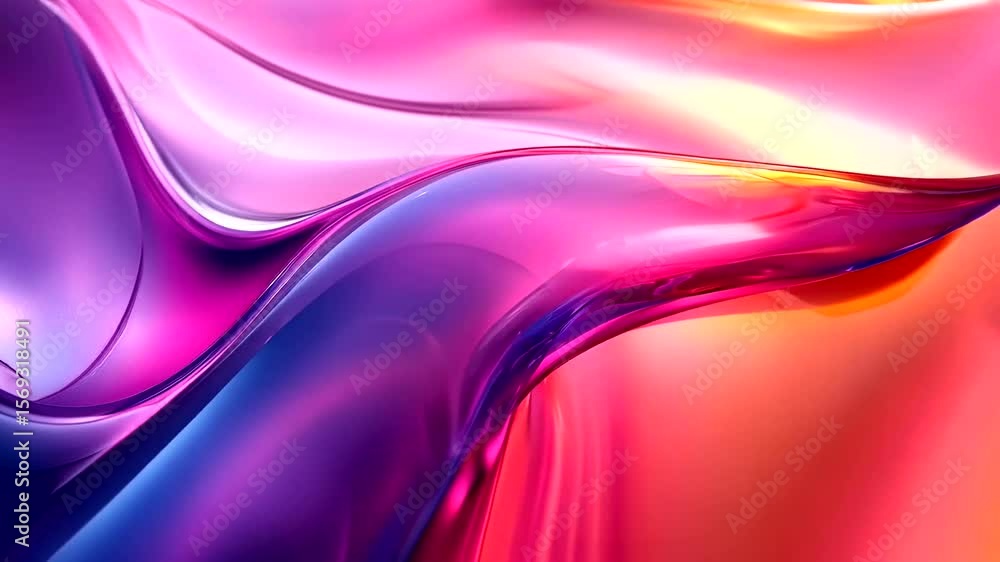 Poster abstract flowing gradients with dynamic light reflections and seamless transitions
