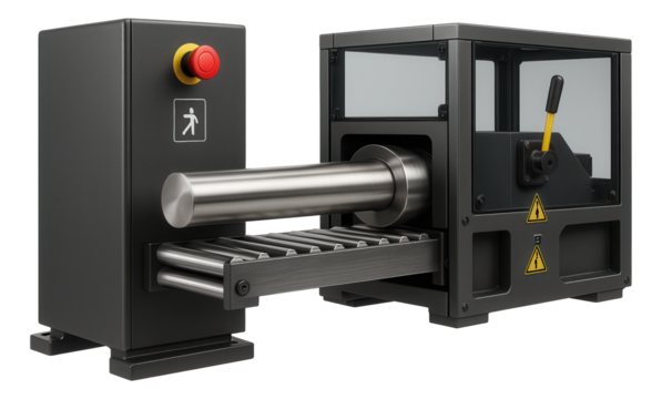 Continuous casting machine with a billet caster for creating long, cylindrical billets in a steel processing facility