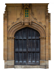 Gothic Stone Arch with Ornate Wooden Door