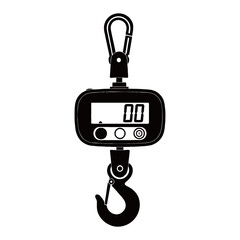 silhouette photo of scales on white background