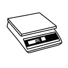 silhouette photo of scales on white background