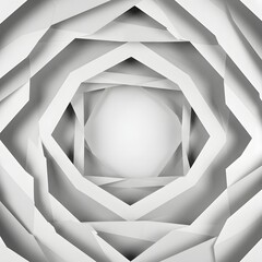 Abstract geometric design with layered, repeating shapes creating a three-dimensional effect.
