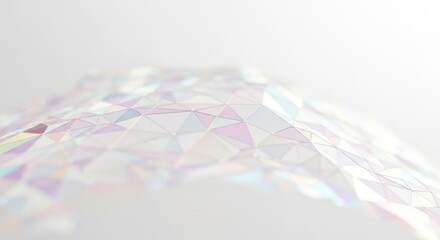 Pastel iridescent geometric pattern with abstract soft triangle design background