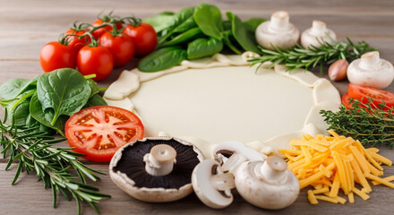 Pasty Fest Preparation: Fresh Ingredients for Savory Pastries on Wooden Surface