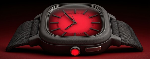 A modern smartwatch displaying a vibrant red face. It combines style and functionality, featuring advanced technology for health tracking and connectivity in a sleek design.