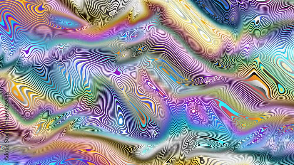 Poster colorful abstract psychedelic fluid background for summer music festival. loop vj background