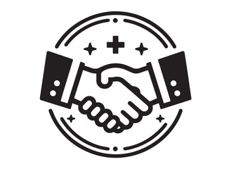 handshake logo silhouette vector design, handshake icon logo vector, handshake logo black silhouette vector design, handshake partnership logo silhouettes vector on a white background