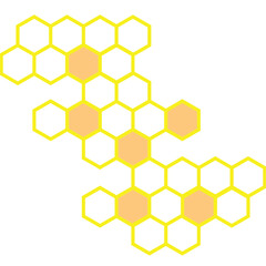 abstract seamless yellow colour hexagon honeycomb vector pattern design.