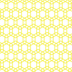 abstract seamless yellow colour hexagon honeycomb vector pattern design with white background.