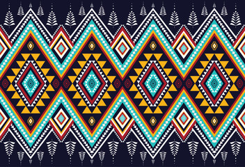 Geometric ethnic oriental seamless pattern traditional design. Design for background, carpet, wallpaper, clothing, wrapping, fabric, scarf. Native American patterns. embroidery style. Boho motifs.