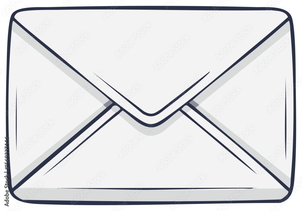 Poster isolated envelope icon with soft shadows and outline, representing mail delivery and digital communi