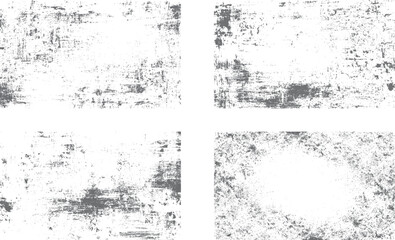 overlay textures set with urban grunge spray paint scratches and ink splatter for edgy design projects, distressed black grain overlay texture featuring old damage.