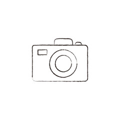 Line vector illustration of a digital camera. digital camera hand drawn. digital photo camera. icon