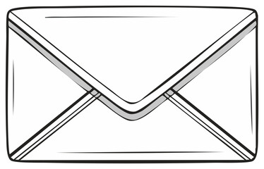 Stylized vector illustration of a sealed white envelope, simple graphic design, suitable for logo, icon, or infographic use, communication theme