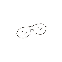 Linear vector illustration of sunglasses. sunglasses are hand drawn.
