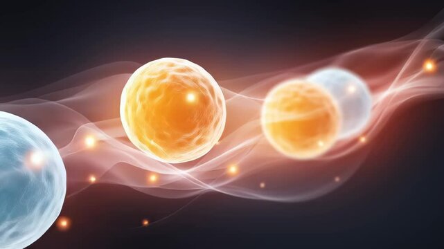 Graphic illustration representing body energy metabolism, showing processes of burning calories and generating energy.