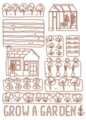 card with outline farm