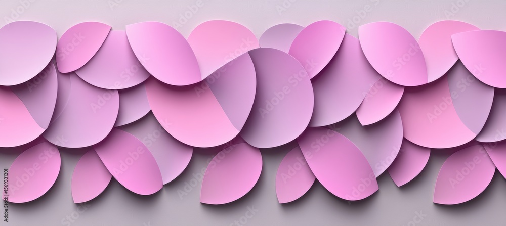 Poster elegant pastel lilac to lavender gradient waves background with soft circles in 3d low profile style