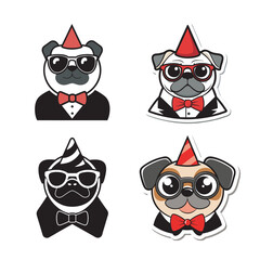 set of funny cartoon dogs