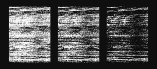 Glitch Texture Background Set for Distorted Noise Effect, Static Scratch Surface, Grainy Grunge Overlay, Signal Interference Pattern, Damaged Line Distortion Abstract Vector Illustration