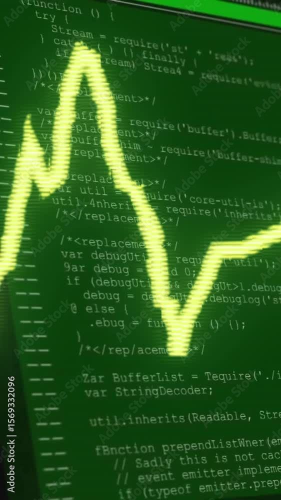 Aufkleber animation of financial data processing over screen