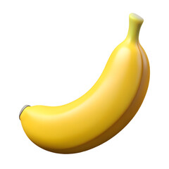 Bright Yellow Banana Fruit Isolated on Transparent Backdrop for Healthy Lifestyle Design