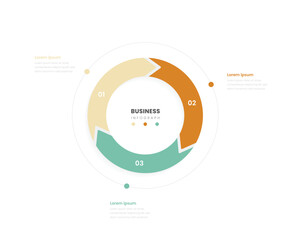 3 part circular diagram business infographic