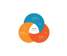 3 section process circular diagram business infograph 