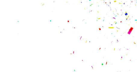 Confetti Transparent Background. Confeti Failling White Background. 3d Rendering Transparent...