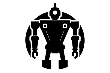 Vector art of silhouette of robotic arm icon