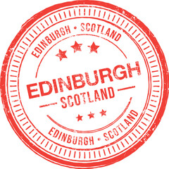 Edinburgh Scotland. Vector Rubber Stamp.