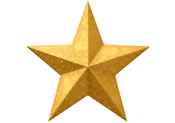 Obraz premium Golden Star Festive Decoration isolated on transparent background