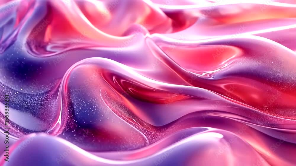 Aufkleber abstract flowing surface in red and purple with a shiny and smooth texture