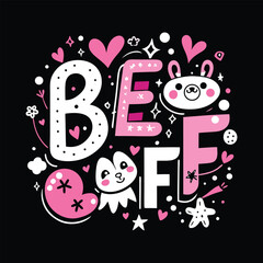 Fototapeta premium Artistic Best Friends Forever: A joyful and cute illustration with 