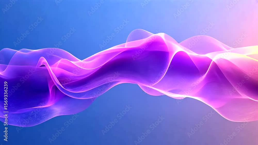Poster abstract flowing wave animation with dynamic purple and pink gradient backgrounds