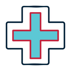 Obraz premium Medical Cross Icon on white background