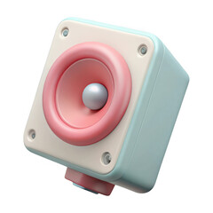 3d rendered pastel speaker with soft lighting