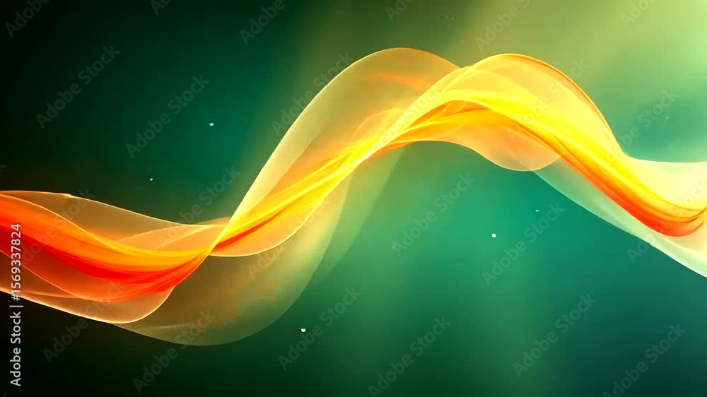 Poster abstract flowing wave of light and color with particle effects on a vibrant background