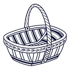 Obraz premium basket with eggs vector illustration