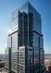 Naklejka premium Modern Skyscrapers Upward View