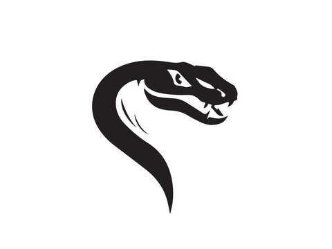 Black Snake Silhouette. Snake icon. Snake logo. Black snake silhouette isolated on white background. Vector illustration.	