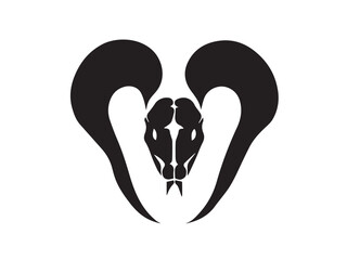 Black Snake Silhouette. Snake icon. Snake logo. Black snake silhouette isolated on white background. Vector illustration.