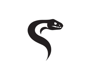 Black Snake Silhouette. Snake icon. Snake logo. Black snake silhouette isolated on white background. Vector illustration.	
