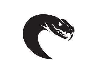 Black Snake Silhouette. Snake icon. Snake logo. Black snake silhouette isolated on white background. Vector illustration.	