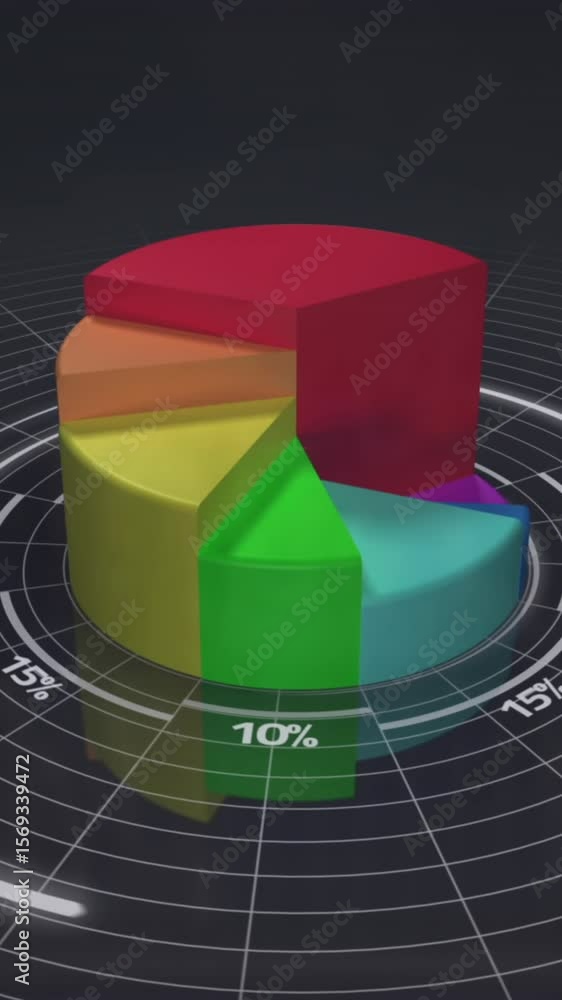 Poster animation of data processing over black background
