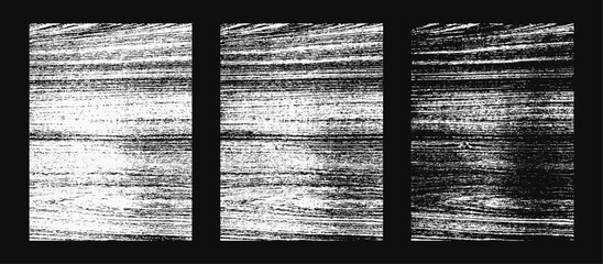 Glitch Texture Background Set for Distorted Noise Effect, Static Scratch Surface, Grainy Grunge Overlay, Signal Interference Pattern, Damaged Line Distortion Abstract Vector Illustration