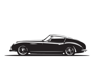 Naklejka premium Classic Vintage Style Car Silhouette with a Retro Design Look. Stylized Illustration of a Classic Vintage Car.